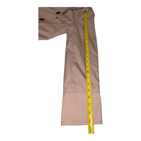 MAYSON GRAY Pink Trench Coat Double Button Waist Belt Knee Length Size 2 - Picture 10 of 16